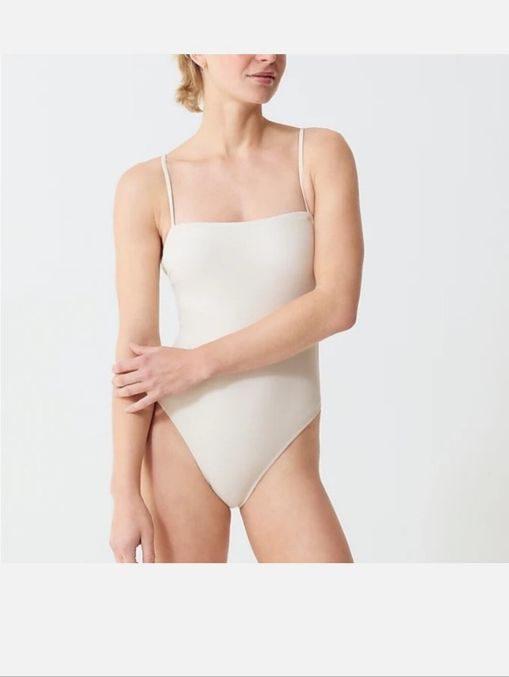 J. Crew White Square Neck One Piece Swimsuit